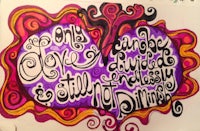 a drawing of a purple heart with a quote on it